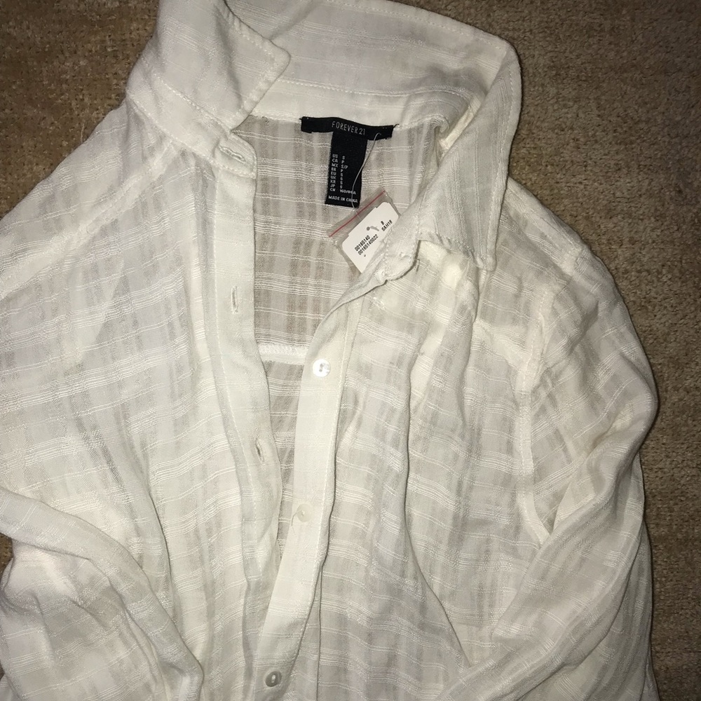 Forever 21 white flannel